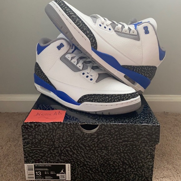 🚨 ONLY 1 SZ. LEFT 🚨 Jordan 3 “Racer Blue” - Picture 1 of 5